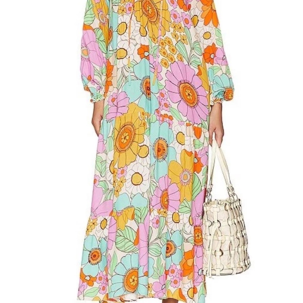 Show Me Your MuMu Orange Pink Resort Sundress